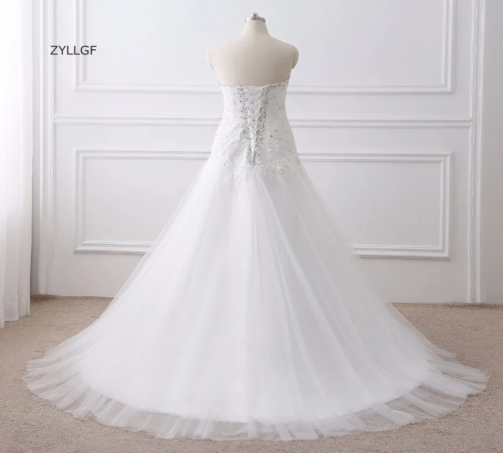ZYLLGF Свадебное Платье Плюс Размер Возлюбленной Кружева Аппликации Одеяние Де Mariage
