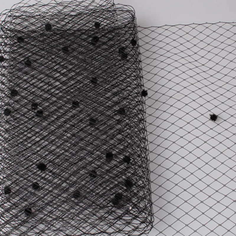 Черная вуаль для птичек 5 ярдов в партии горошек 45 см ширина русская сетка девочек