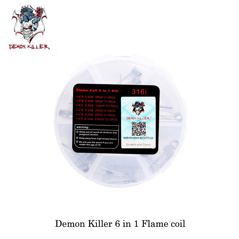 (24 шт./лот) elektronik sigara Vape Demon Killer Ni80/SS316 6 в 1 Катушка пламени для RTA RDA RDTA Tank Atomier