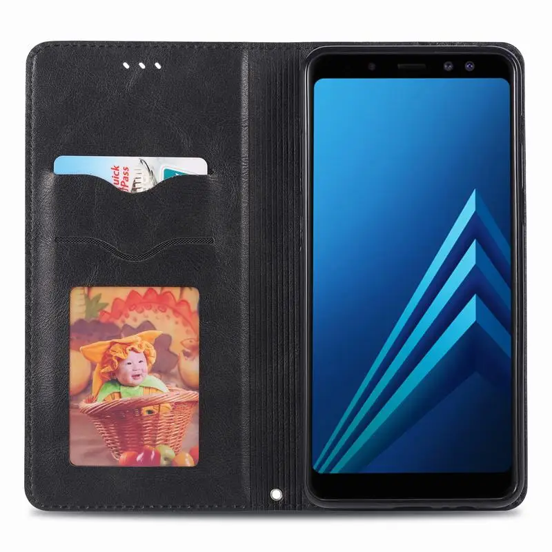 Чехол для samsung Galaxy A8 Plus, чехол для samsung A8 Plus, откидной кожаный бумажник, Магнитный чехол для samsung Galaxy A8, чехол с подставкой