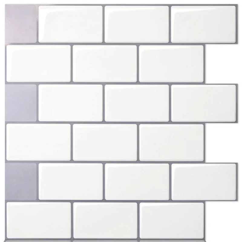 BBW53 Vividtiles 12*12 дюймов Премиум Анти плесень водонепроницаемые обои 3D пилинг и палка черный метро кирпичная плитка-10 листов - Цвет: BBW53