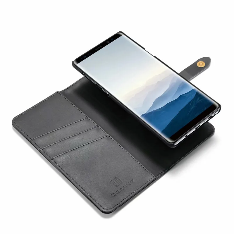 Роскошный чехол-книжка из натуральной кожи + PC Voor Galaxy Note 9 8 Магнитный