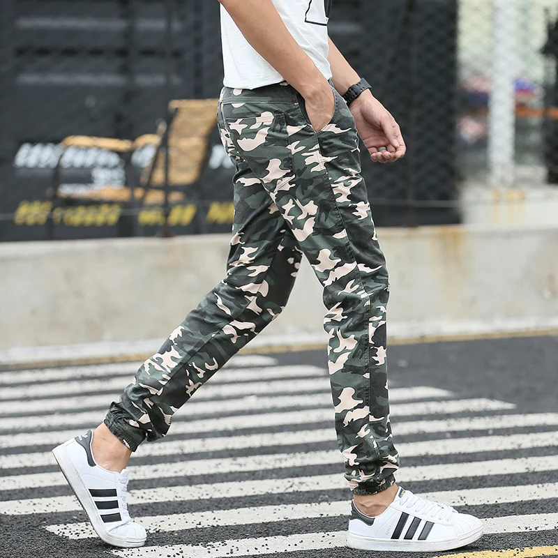 Мужские повседневные брюки Топ 2018 камуфляж узкий армейские камуфляжные карандаш
