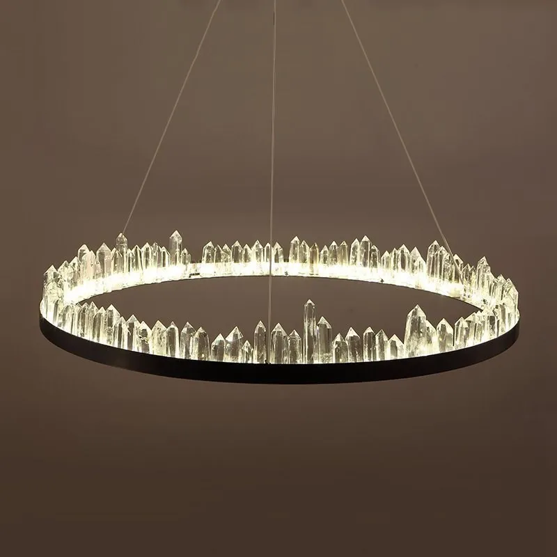Лаконичный дизайн Современные хрустальные люстры черный подвесной светильник с
