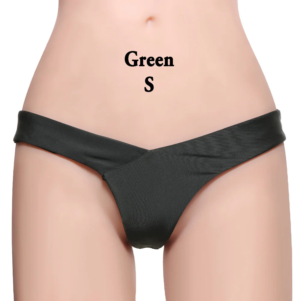 green G-string Креативные пляжные стринги, сексуальные черные женские бразильские стринги, антибактериальный купальник, бесшовные хлопковые удобные трусики размера плюс - Цвет: green G-string
