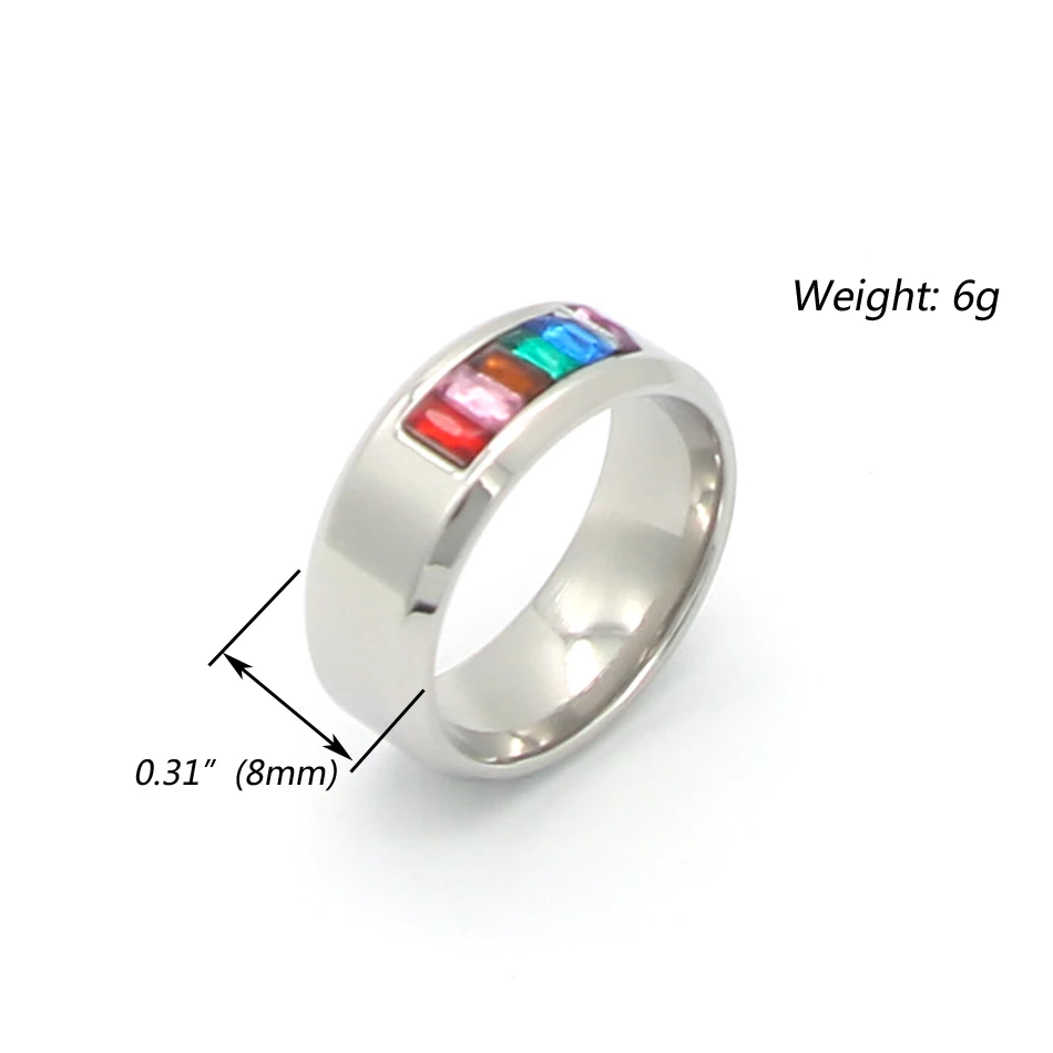 Кольца из нержавеющей стали для мужчин и женщин минималистский разноцветный