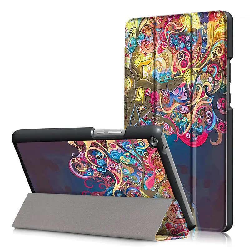 D055 Чехол для huawei MediaPad T3 8," KOB-L09 KOB-W09 чехол Funda Tablet PU раскладной кожаный чехол для Honor Play Pad 2 8,0+ пленка+ ручка - Цвет: D055