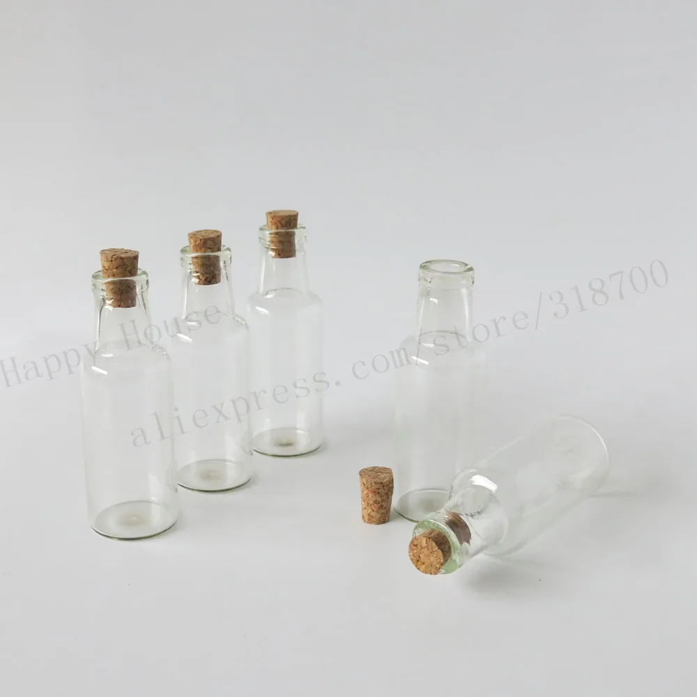 100pcs 15ml Transparent Glass Bottle Wishing Vials 1/2oz Drift Bottle Multi Usage Cork Stopper Glass  Containers