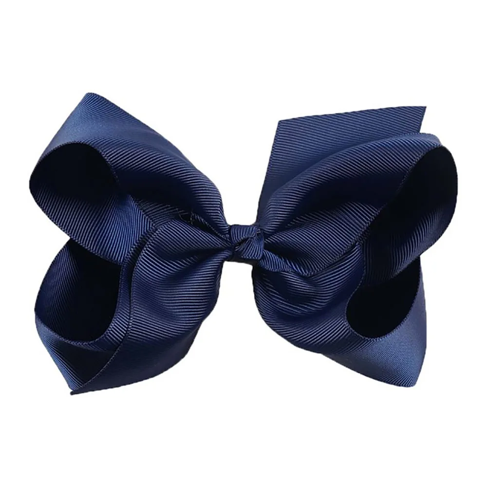 

6 Inch Big Grosgrain Ribbon Solid Hair Bows With Clips Girls Kids Hair Clips Headwear Boutique Hair Accessories