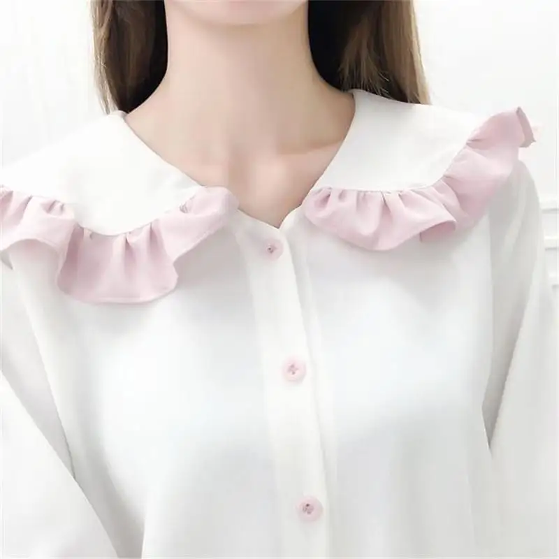 Женский комплект из 2 предметов шифоновая рубашка с длинным рукавом и воротником