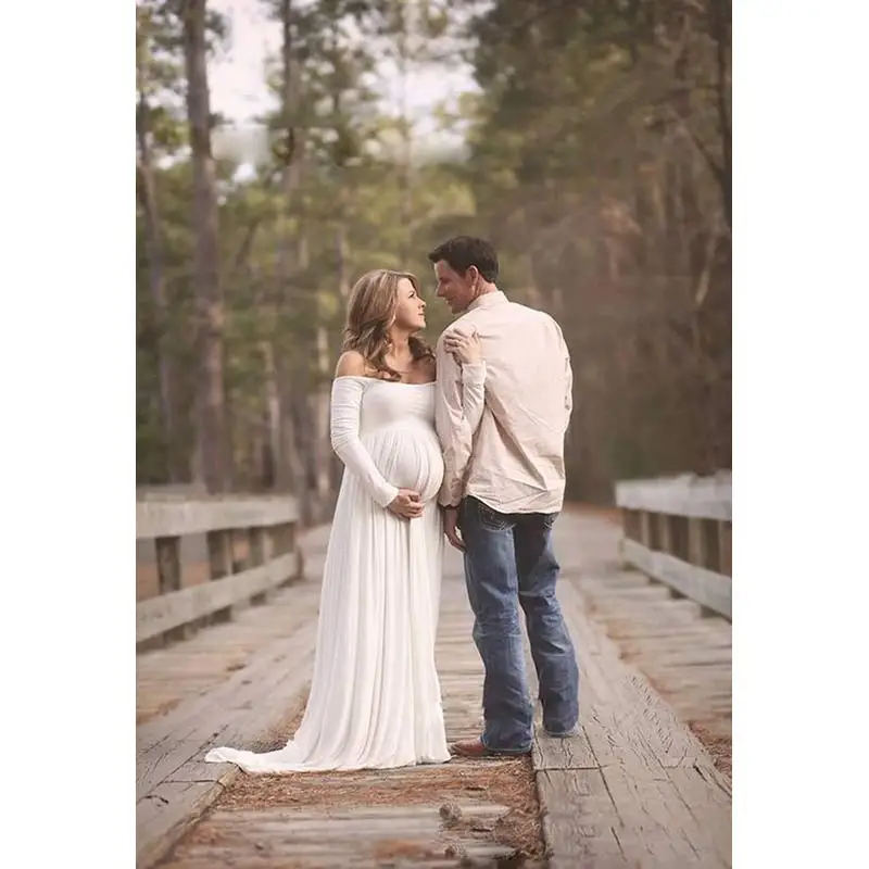 Платье длинное шифоновое с длинными рукавами для беременных и беременных|maternity