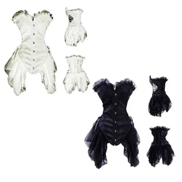 Женский корсет в стиле салон 2 цвета черный белый сексуальный Дикий Запад на