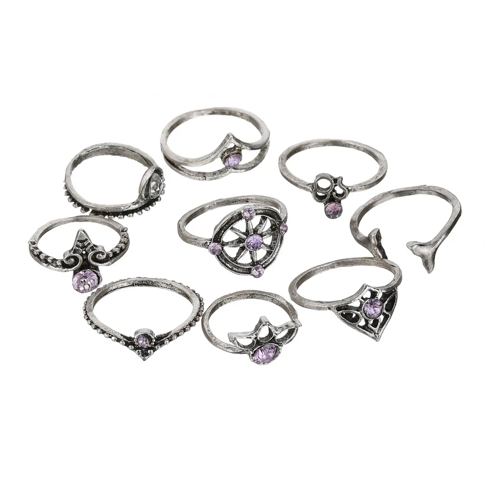 Женское Винтажное кольцо на шарнирном суставе 9 шт./компл. в этническом стиле с