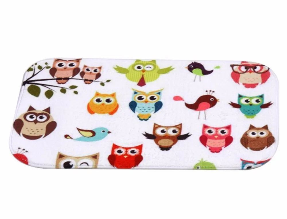 40*60 см коврики для ванной с совами Нескользящие коралловый флисовый ковер