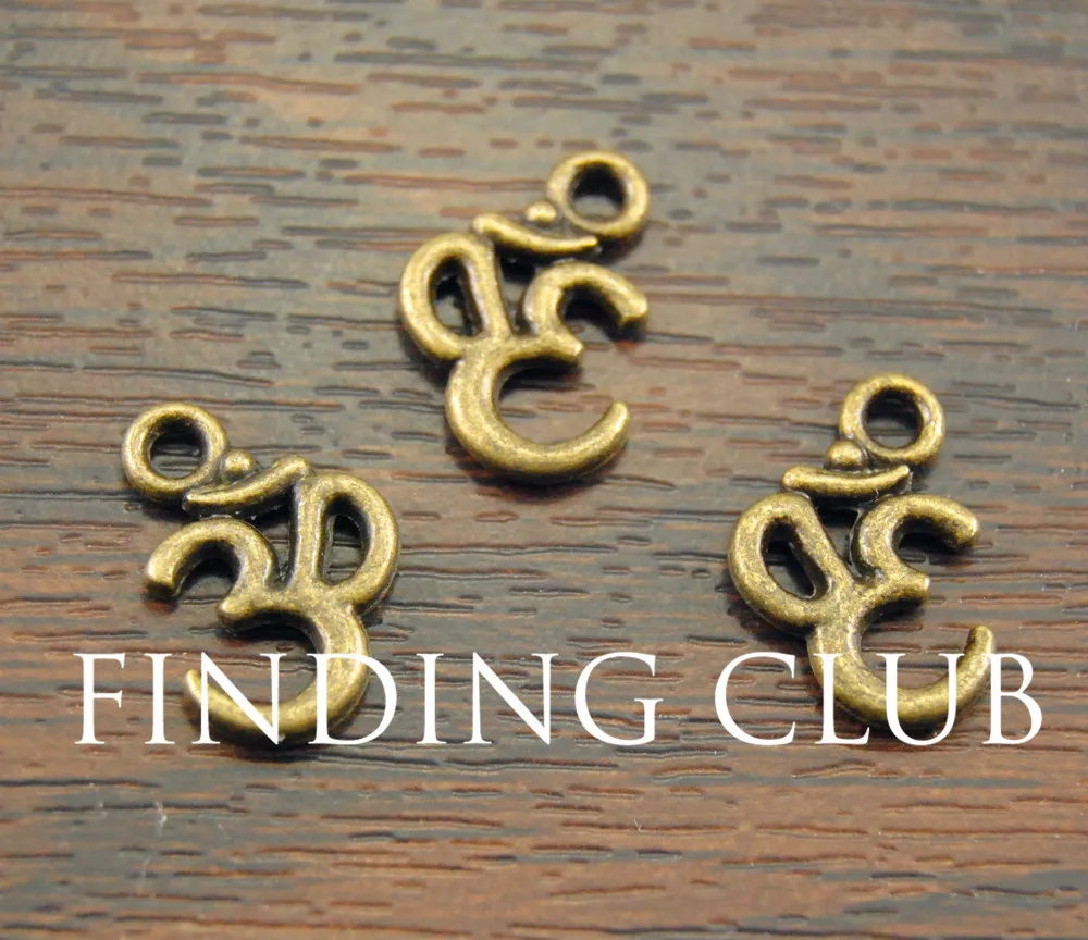 50 шт. кулон из металлического сплава Ом АУМ ОМ мантра подвеска с подвеской 15х10 мм