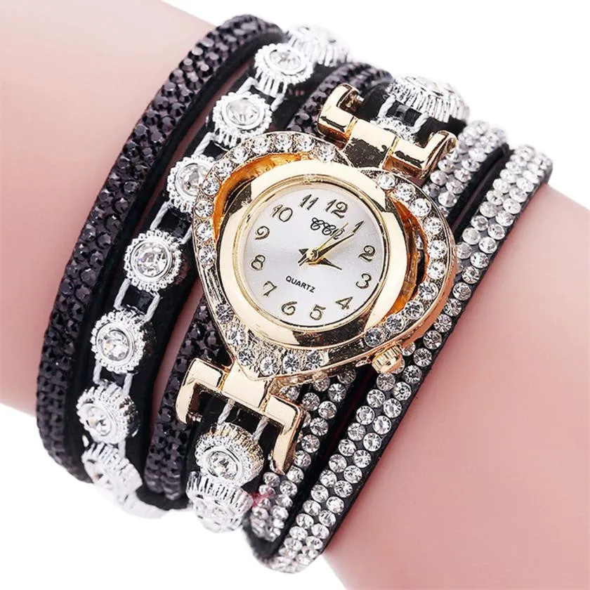 TZ #5/22 Женская винтажная со стразами кристаллами браслет Аналоговые кварцевые