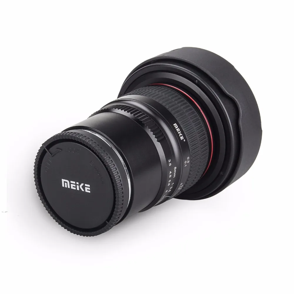 Meike 8 мм f/3,5 широкоугольный Рыбий глаз объектив для Nikon F-mount камера с APS-C