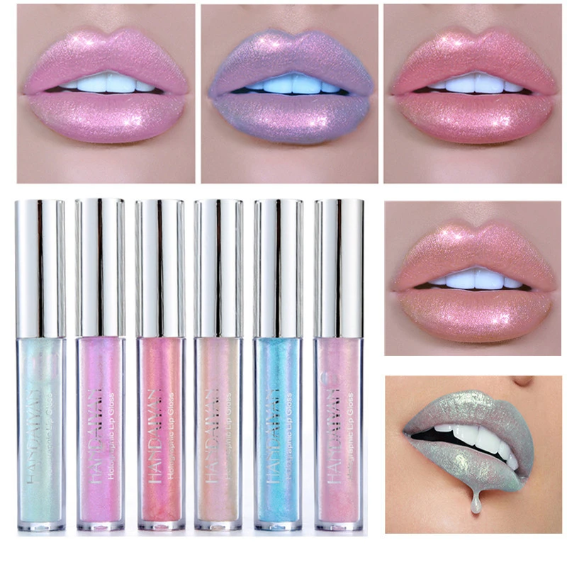 Glitter Liquid Lipstick Lip Gloss Lint Crystal Glow Laser Holographic Lipsticks Jelly Pigment Lipgloss Tube Makeup | Красота и