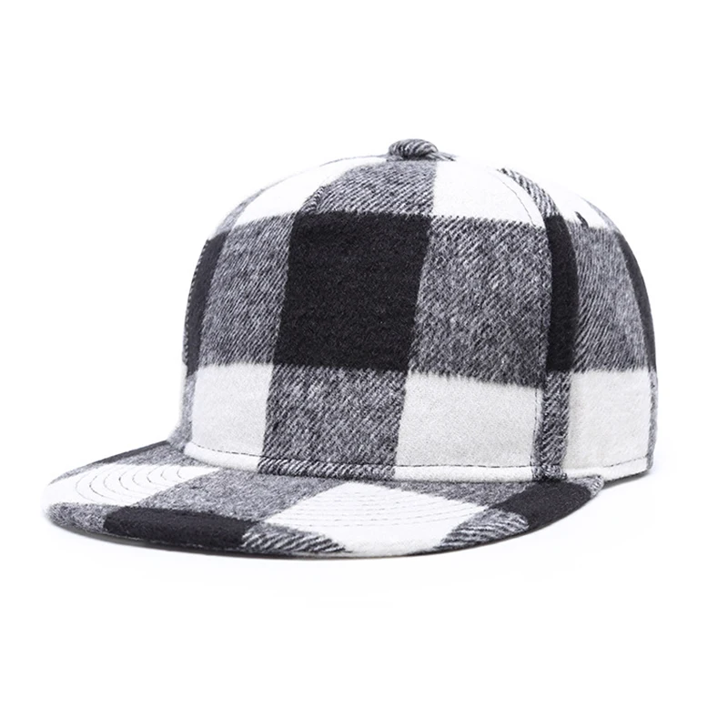 Кепка мужская Snapback хип хоп шляпа плоская Регулируемая хлопковая клетчатая