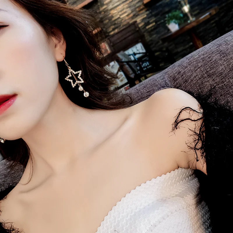 2019 горячие модные серьги гвоздики женские Bijoux Кристалл горный хрусталь полые