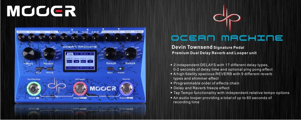 Mooer океанская машина Devin Townsend фирменная гитарная педаль премиум-класса с двойной задержкой реверберации и эффектом looer гитарная педаль