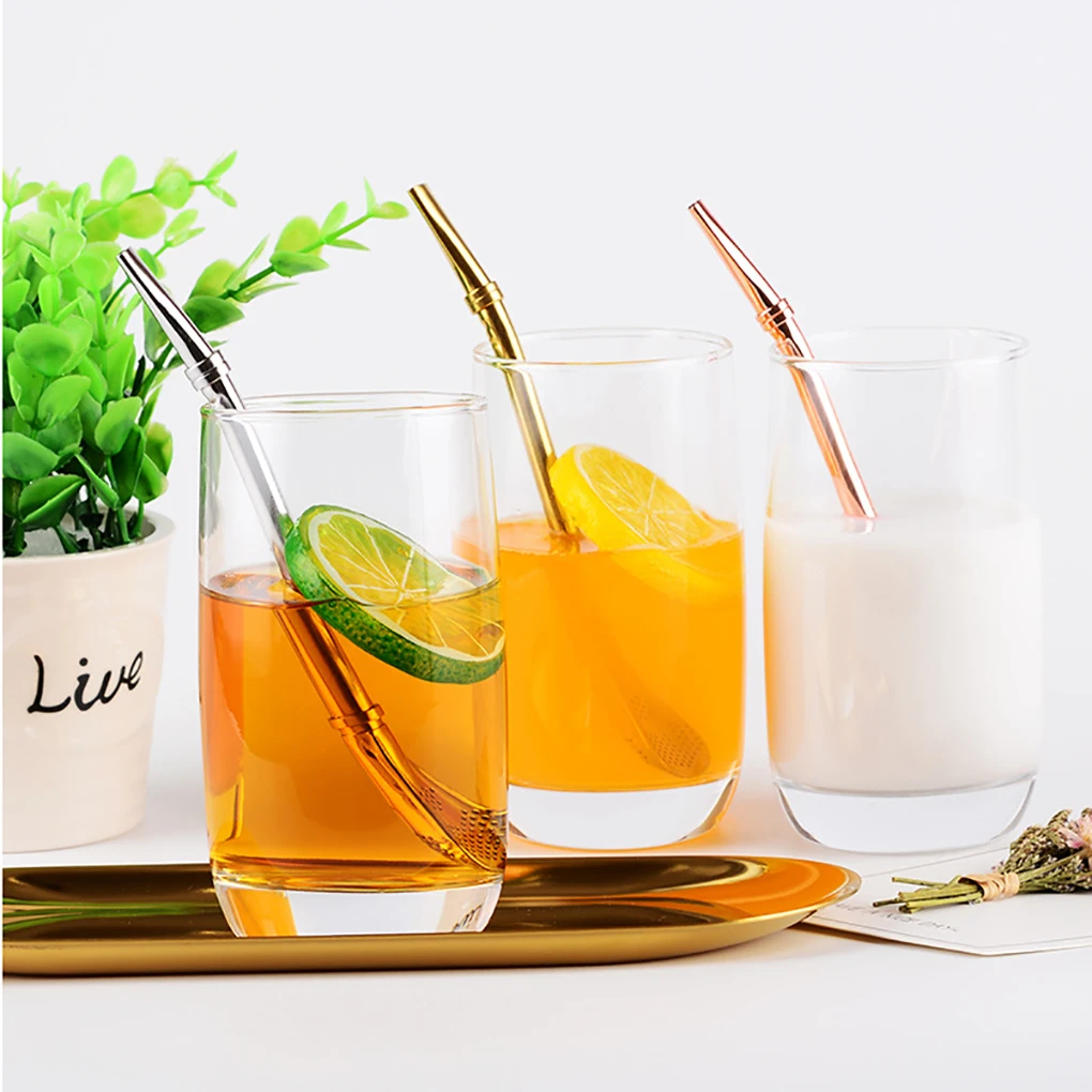 Многоразовый фильтр из нержавеющей стали для горячей питьевой соломинки Чайный