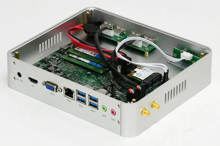 7-го поколения Kaby Lake Core i5 7200U i3 7100U неттоп безвентиляторный мини ПК Intel NUC tv Box 4 K HD дисплей HTPC 300 M Wifi, Windows 10 Pro