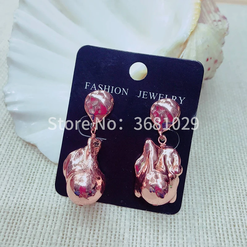 Hot style earring pink drop new eardrop female fashionable natural pearl | Украшения и аксессуары
