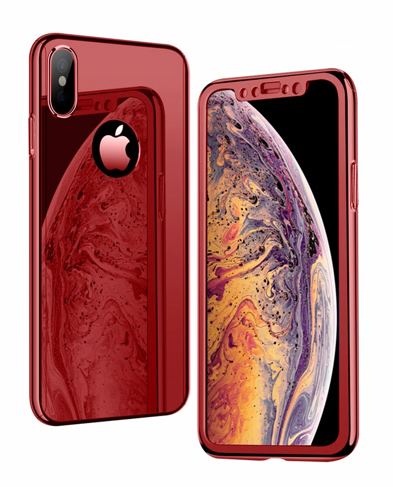 360 позолоченный зеркальный чехол для iPhone X XS Max XR 7 8 6 6S Plus 5 5S SE чехол для телефона samsung S8 S9 Plus Note 9 8 S7 Edge A7 A5