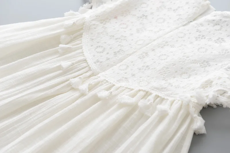 Женское кружевное ажурное платье everweek новинка 2017 белое летнее для девочек