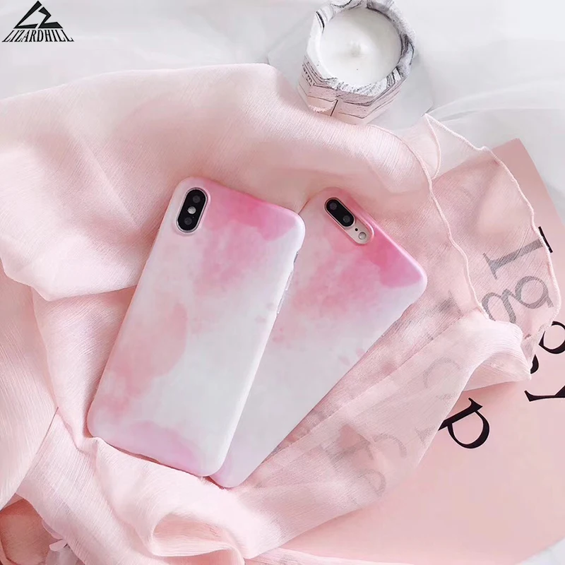 Lizardhill модный розовый градиент облака телефонные чехлы для iphone X Case 7 6s 8 plus coque fundas