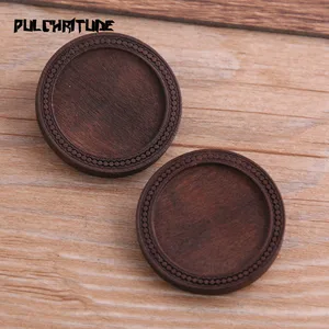 4 шт. 2025 мм внутренняя Размеры коричневый круглый дерево кабошон Брошь База Установка Броши на булавке, задники для изготовления ювелирных изделий