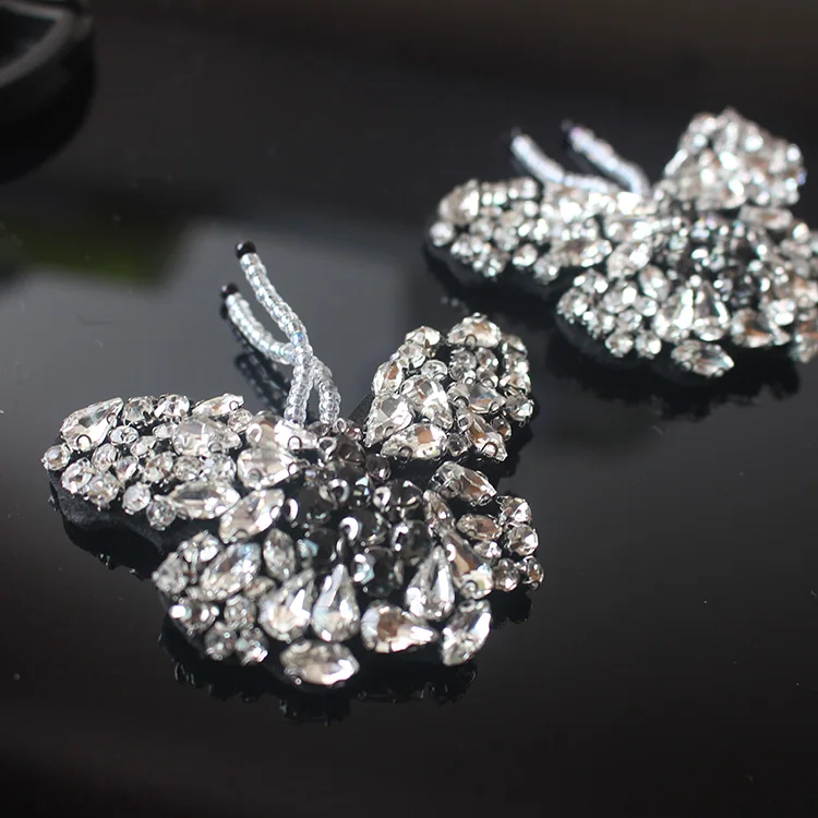 2 шт./лот 3D нашивки ручной работы со стразами и бисером мини Bbee пришить нашивку для