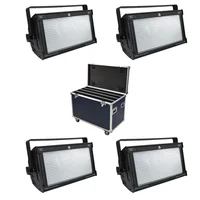 With Flightcase 4 Units 1000W LED RGB Strobe Light 3 Color Atomic 3000 LED Strobe Lighting Stage Party Music Active Effect Light