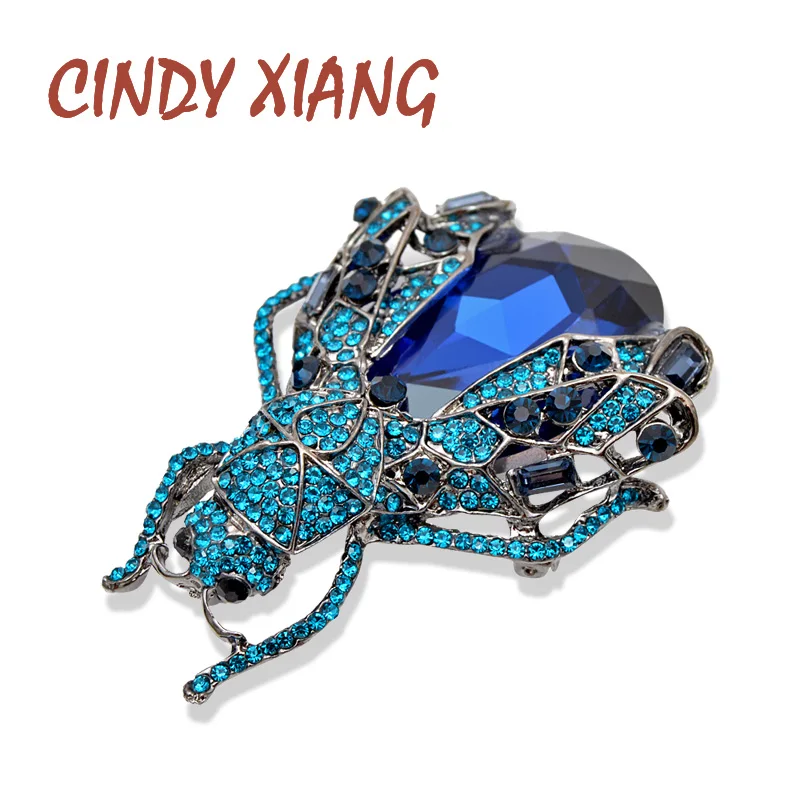 CINDY XIANG, 2 цвета, стразы, большие броши в виде жука для женщин, модные хрустальные заколки в виде жука-насекомого, высокое качество, ювелирные изделия
