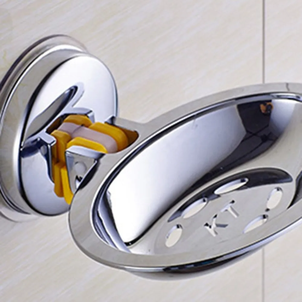 Bathroom Stainless Steel Soap Holder Vacuum Suction Cup Box Dish Storage Saver Shower Tray Accessories | Обустройство дома