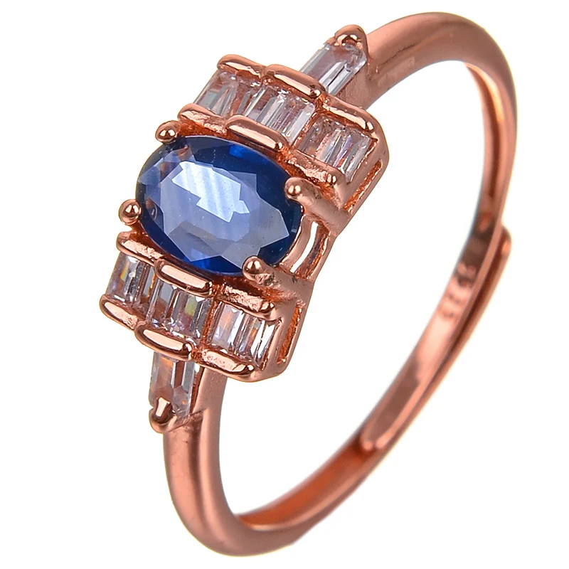 

natural blue sapphire ring for woman real 925 silver sapphire ring romantic gift