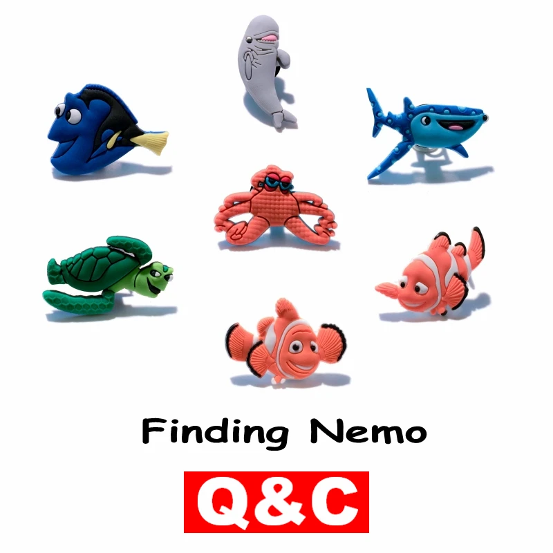 2Pcs FINDING NEMO Shoe accessories ocean seabed decoration Buckles Accessories Fit Band Bracelets Croc JIBZ | Обувь