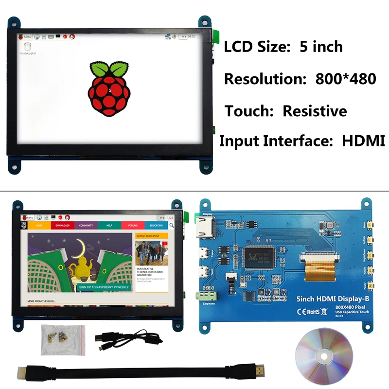 Raspberry Pi 4B сенсорный экран 3 5/5/7 дюйма ЖК модуль Резистивный/емкостный дисплей