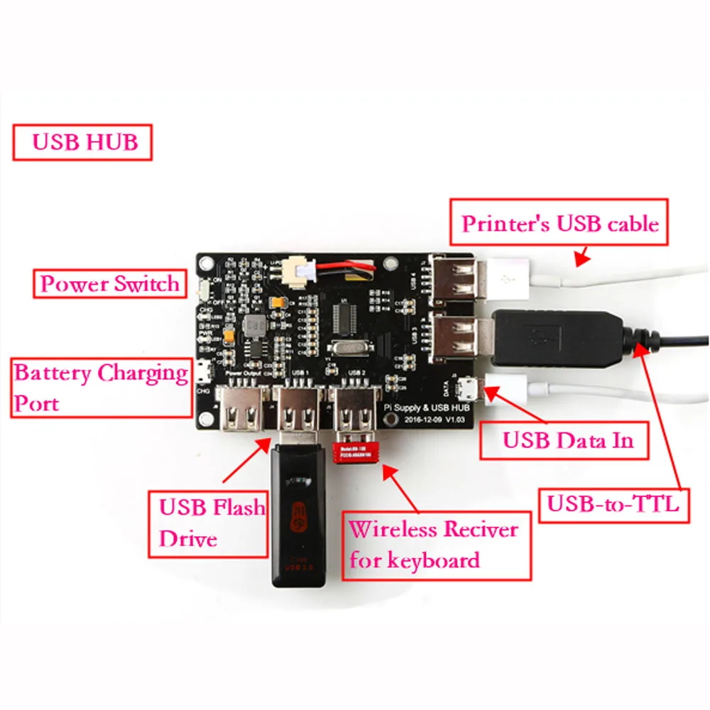 Модуль литиевой батареи USB HUB для Raspberry Pi 3 Zero/3B/2B/B 5 в 2 А блока питания|module 5v|module usbpower