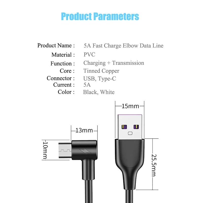 USB C кабель 5A Type Usb для быстрой зарядки Samsung Galaxy S10 Huawei P30 Pro USB-C Wire Xiaomi Redmi Note 7 Supercharge |
