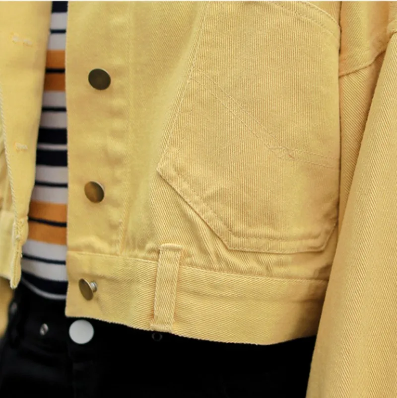 2019 корейский стиль весна осень назад однобортный женский джинсовый жакет