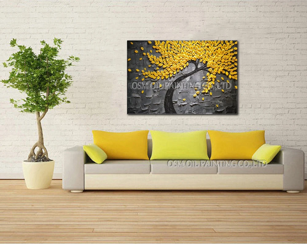 Ручная роспись высокого качества без рамы виды деревьев картина маслом на холсте