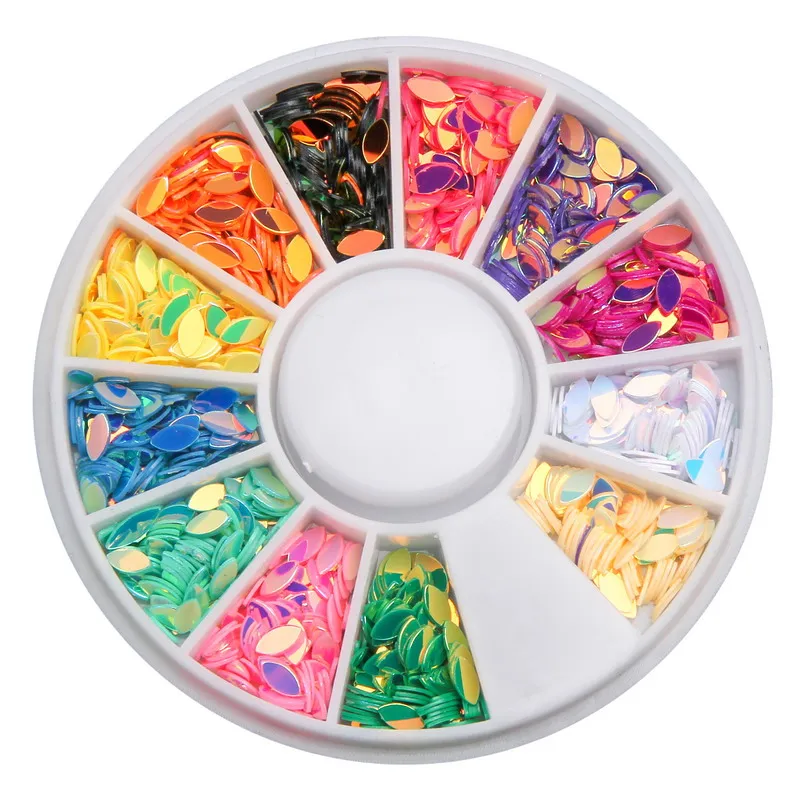 Беззеркальный 1 коробка Русалка блеск для ногтей блестки красочные конский глаз