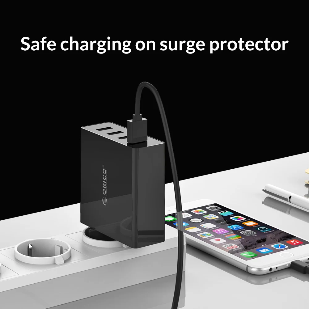 Зарядное устройство ORICO для телефона с 4 портами настенное USB зарядное 5V2.4A * 6A30W