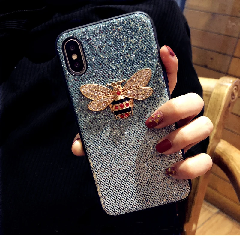 Роскошный блестящий чехол с Пчелкой для телефона Iphone X XS Max XR 6 6S Plus 7 8