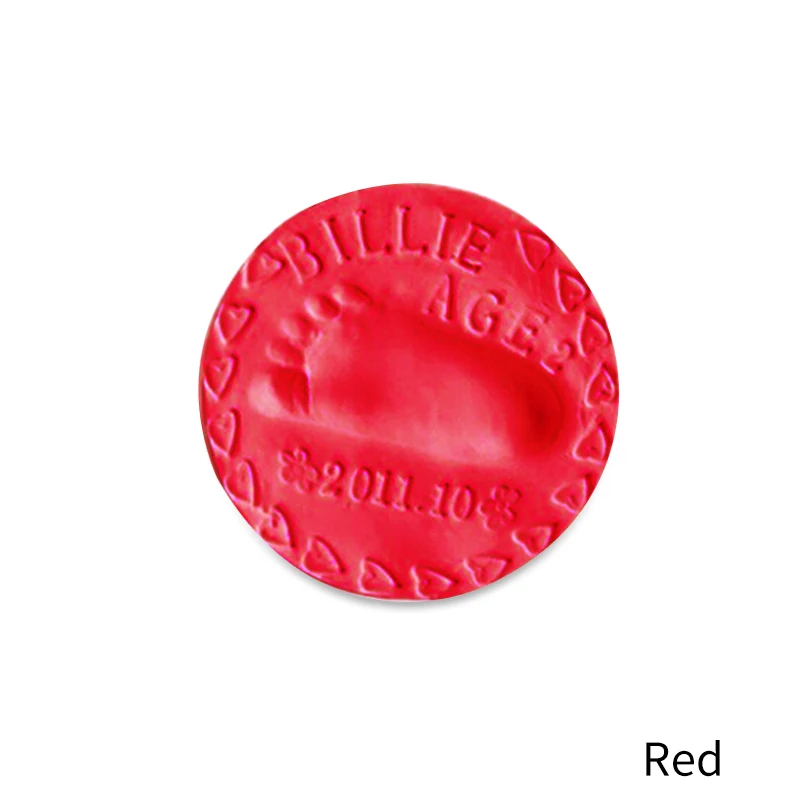 red Уход за младенцем, сушка воздуха, мягкая глина, для новорожденных, отпечаток отпечатка пальца, набор, для родителей и детей, отпечаток пальца - Цвет: red