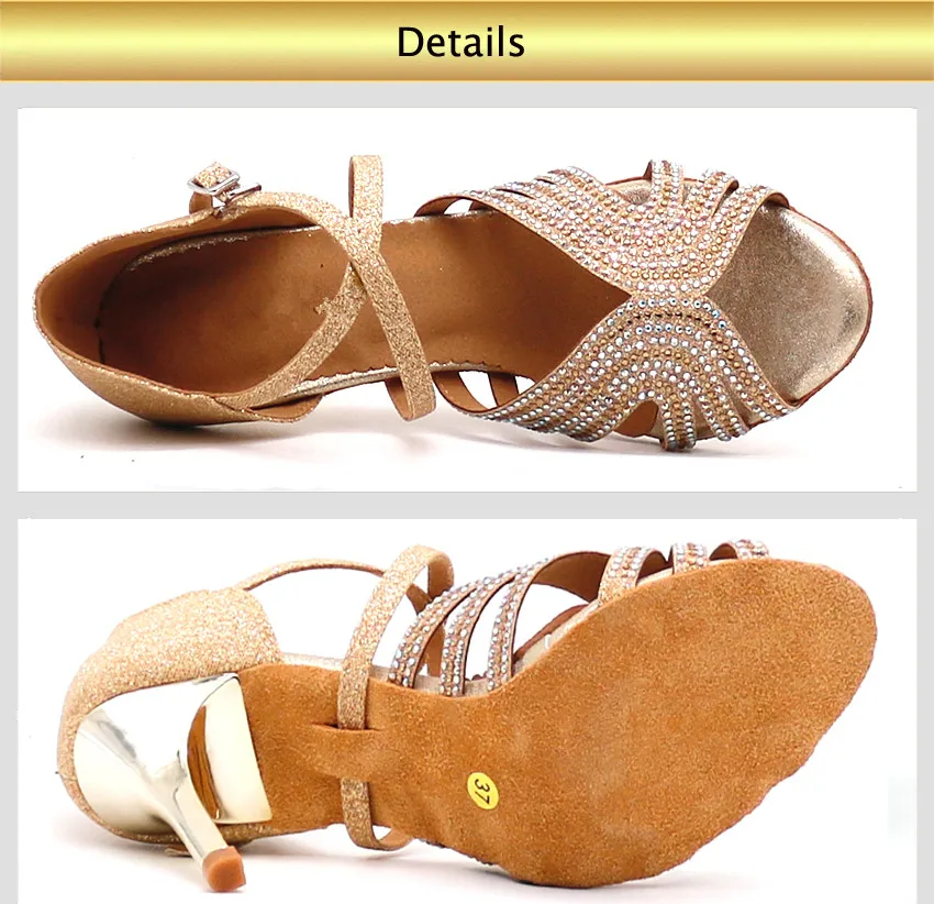 Evkoodance/Профессиональная обувь Zapatos De Baile на металлическом каблуке 8,5 см; золотистые/Синие Блестящие женские туфли со стразами; Evkoo-535