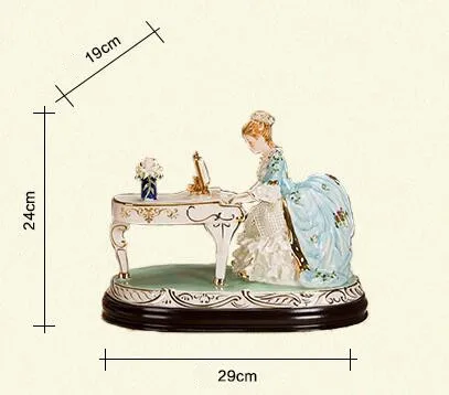 Элегантная Западная керамика статуэтка для игры на фортепиано декоративные