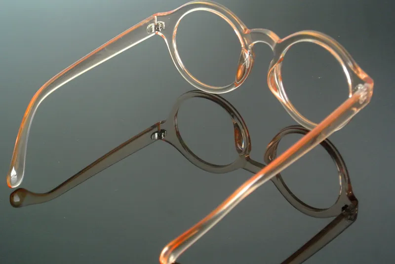 Винтажные круглые чайные прозрачные оправы для очков мужчин и женщин без линз Rx
